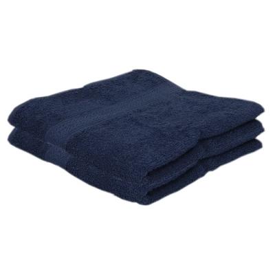 Badkamer handdoeken - 2x - donkerblauw - 50 x 100 cm - voordelige handdoeken - 420gr - 100% katoen