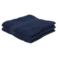 Badkamer handdoeken - 2x - donkerblauw - 50 x 100 cm - voordelige handdoeken - 420gr - 100% katoen - thumbnail