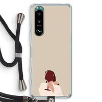 I drink wine: Sony Xperia 5 III Transparant Hoesje met koord