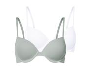 esmara 2 dames BH&apos;s (Mint/wit, 75B)