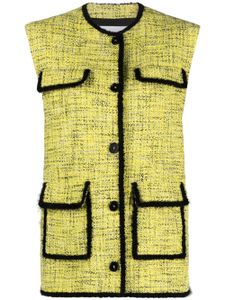 MSGM veston en tweed à bords contrastants - Jaune