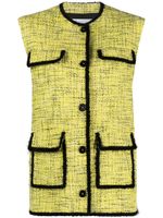 MSGM veston en tweed à bords contrastants - Jaune - thumbnail