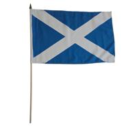 Zwaaivlag Schotland - blauw/wit - polyester - 30 x 45 cm - op stok - Schotse versiering
