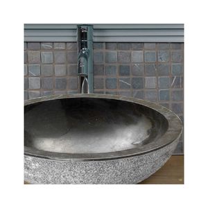 Waskom Imso Lavabo Rotondo Nero Grezzo Marmer 45x15 cm Imso