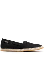 Roberto Cavalli espadrilles à plaque logo - Noir