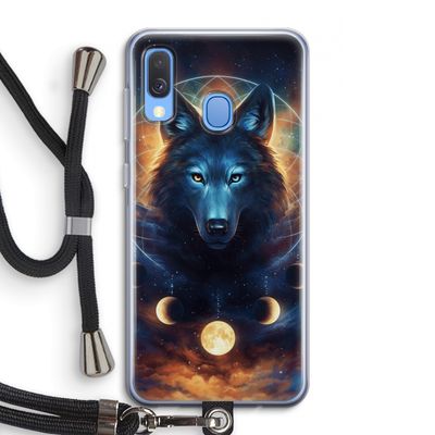 Wolf Dreamcatcher: Samsung Galaxy A40 Transparant Hoesje met koord