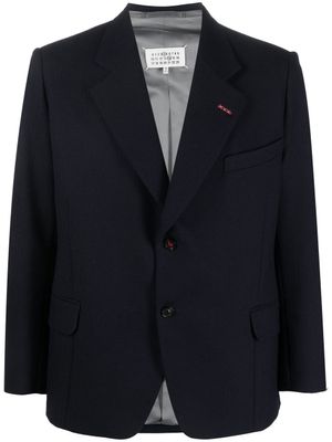 Maison Margiela blazer en laine à simple boutonnage - Bleu