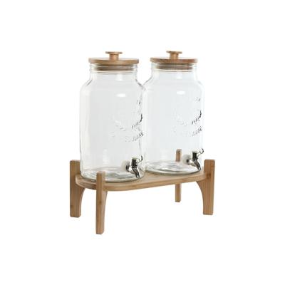 Drankdispenser Home ESPRIT Siliconen Bamboe Kristal Plastic 5,5 L 37 x 25 x 46 cm