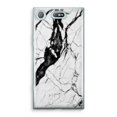 Witte marmer 2: Sony Xperia XZ1 Compact Transparant Hoesje