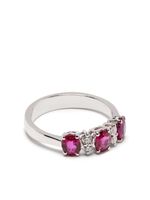 LEO PIZZO bague Eternity en or blanc 18ct ornée de diamants et de rubis - Argent - thumbnail