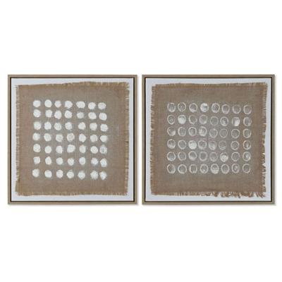 Schilderij Home ESPRIT Wit Beige Modern 60 x 3,8 x 60 cm (2 Stuks)