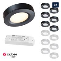 Set LED-opbouwspot Zigbee Adria zwart 3W dimbaar