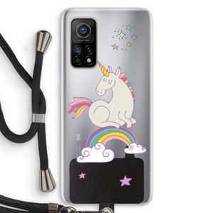 Regenboog eenhoorn: Xiaomi Mi 10T 5G Transparant Hoesje met koord