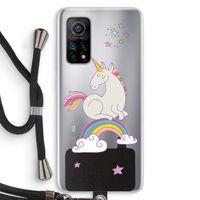 Regenboog eenhoorn: Xiaomi Mi 10T 5G Transparant Hoesje met koord