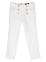 Balmain Kids pantalon à boutons embossés - Blanc