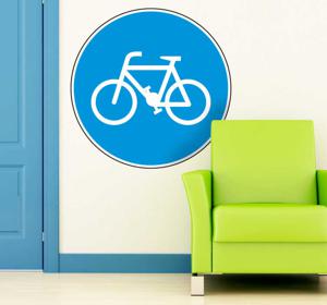 Sticker fiets verkeersbord