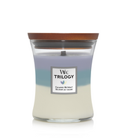 WoodWick Geurkaars Medium Trilogy Calming Retreat - 11 cm / ø 10 cm - thumbnail