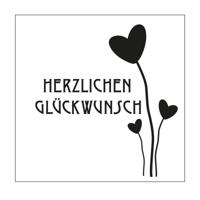 Mundart Stempel • stencil duitse tekst "herzlichen glückwunsch"