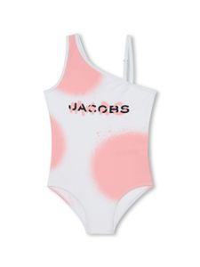 Marc Jacobs Kids maillot de bain asymétrique à logo imprimé - Blanc