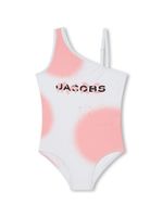 Marc Jacobs Kids asymmetric logo-print swimsuit - Blanc