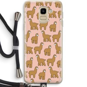 Alpacas: Samsung Galaxy J6 (2018) Transparant Hoesje met koord