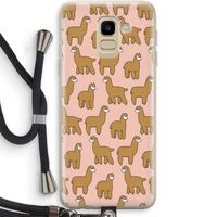 Alpacas: Samsung Galaxy J6 (2018) Transparant Hoesje met koord