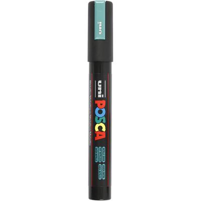 Uni-Posca Posca marker, afm pc-5m, lijndikte 2,5 mm, medium, groen metallic, 1 stuk