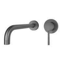 Best Design Inbouw Wastafelmengkraan Moya-Belize Gebogen uitloop 21 cm Messing Gunmetal PVD Coating