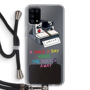 Smile: Samsung Galaxy M31 Transparant Hoesje met koord