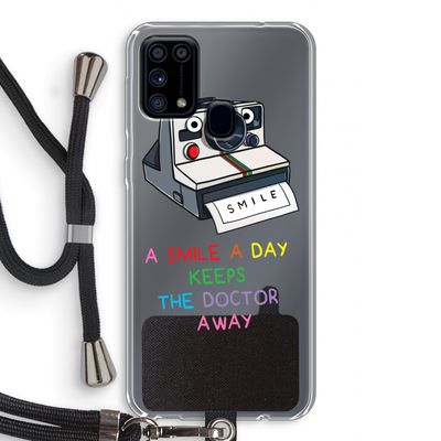Smile: Samsung Galaxy M31 Transparant Hoesje met koord