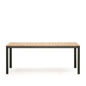 Kave Home Bona tuintafel 200x100 cm zwart teak hout