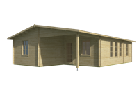 Blokhut - Tuinhuis Canarias | 44 mm | onbehandeld