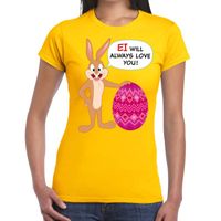 Paas t-shirt Ei will always love you geel voor dames