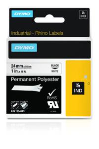 Labeltape Dymo Rhino 1734523 polyester 24mmx5.5m zwart op w