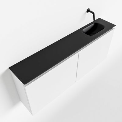 Toiletmeubel Mondiaz Ture | 120 cm | Meubelkleur Talc | Eden wastafel Urban Rechts | Zonder kraangat