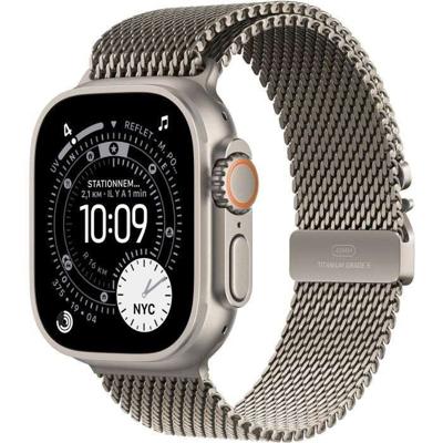 Apple Watch Ultra 3 GPS + Cellular - 49 mm - Natuurlijke titanium kast - Natuurlijke titanium Milanese band - Groot