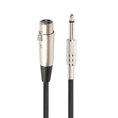 5m XLR 3-pins Female naar 1/4 inch (6.35 mm) Mono Shielded Microfoon Microfoonkabel