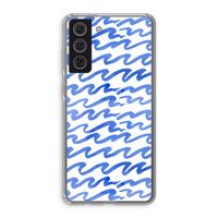 Blauwe golven: Samsung Galaxy S21 FE Transparant Hoesje Blauwe golven: Samsung Galaxy S21 FE Transparant Hoesje