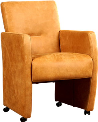 Cognac leren moderne eetkamerfauteuil Pleasure - Kenia Leer Cognac (cognac leer)