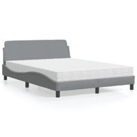 Bed met matras "Dover" stof lichtgrijs 140x200 cm