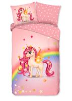 Good Morning Kinderdekbedovertrek "eenhoorn met regenboog" - Multi - (140x200/220 cm) - Katoen