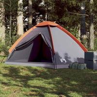 VidaXL Koepeltent 4-persoons waterdicht grijs en oranje