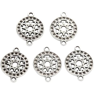 Creativ Company Sieraden hanger, d 14 mm, gatgrootte 1,2 mm, verzilverd, 5 stuk/ 1 doos