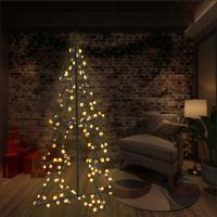 VidaXL Kegelkerstboom 160 led&apos;s binnen en buiten 78x120 cm