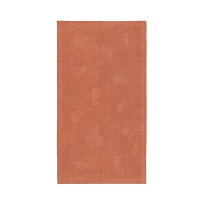 Seahorse Seahorse Strandlaken Shells Coral Red 100x200