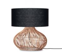 Tafellamp Kalahari - Zwart/Rotan - Ø47cm