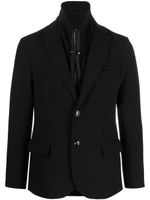 Emporio Armani blazer superposé à simple boutonnage - Noir