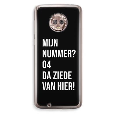 Da ziede van hier - Zwart: Motorola Moto G6 Transparant Hoesje