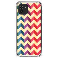 Samsung Galaxy A03 Doorzichtige Silicone Hoesje Zigzag Multi Color - thumbnail