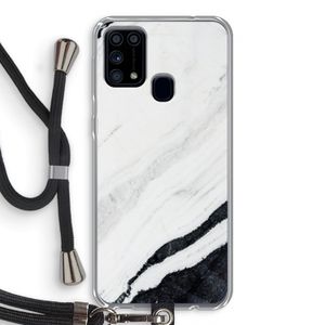 Elegante marmer: Samsung Galaxy M31 Transparant Hoesje met koord